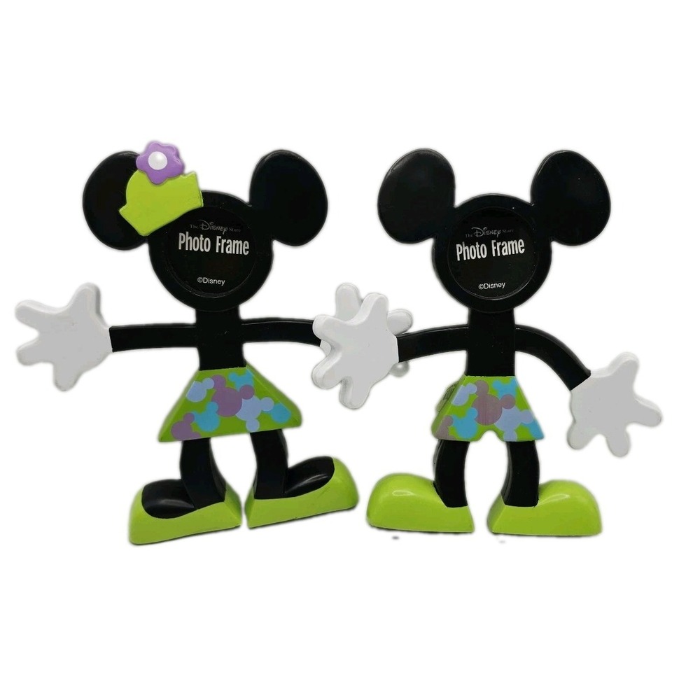 Disney World Mickey & Minnie Pop Art Head Frames Movable Arms Couples Photo